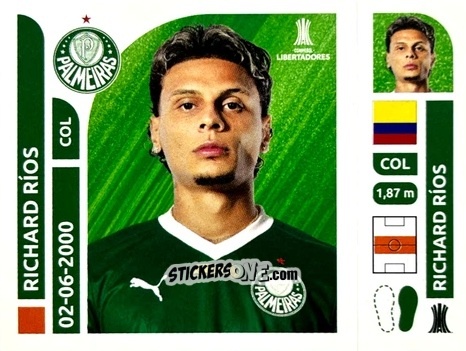 Figurina Richard Ríos - Conmebol Libertadores 2025 n. PAB12 - Panini
