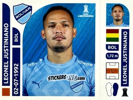 Cromo Leonel Justiniano - Conmebol Libertadores 2025 n. BOB13 - Panini