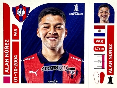 Cromo Alan Núñez - Conmebol Libertadores 2025 n. CEP3 - Panini