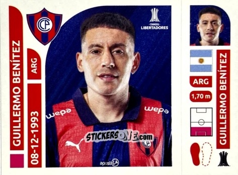 Cromo Guillermo Benítez - Conmebol Libertadores 2025 n. CEP7 - Panini