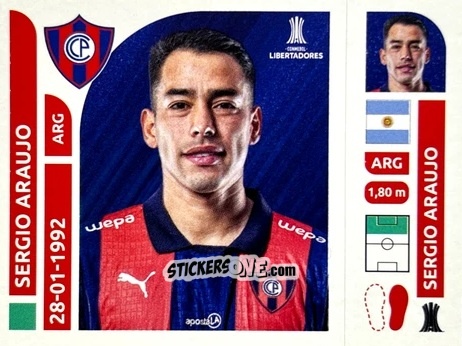 Cromo Sergio Araujo - Conmebol Libertadores 2025 n. CEP17 - Panini
