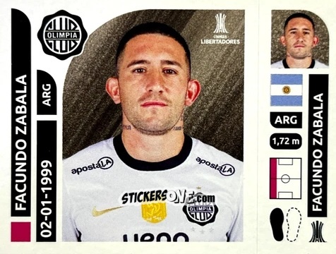 Cromo Facundo Zabala - Conmebol Libertadores 2025 n. OLP8 - Panini