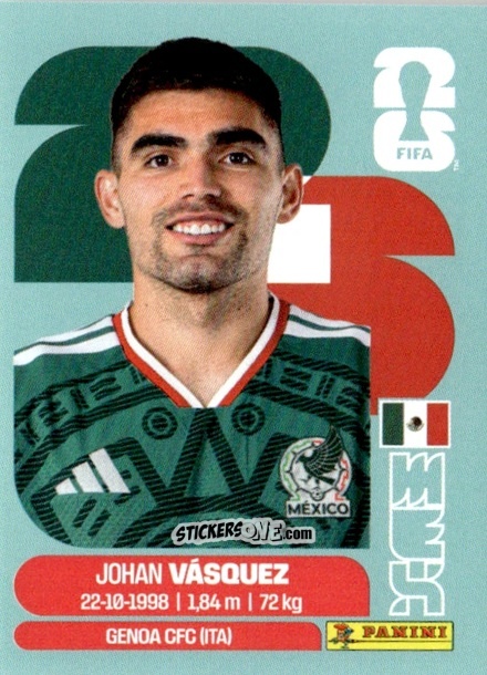 Sticker Johan Vasquez - Fifa World Cup 2026. Standard Edition n. MEX3 - Panini