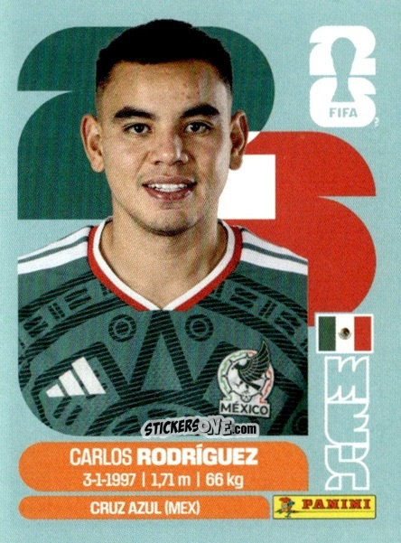 Sticker Carlos Rodriguez - Fifa World Cup 2026. Standard Edition n. MEX9 - Panini