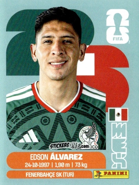 Sticker Edson Alvarez - Fifa World Cup 2026. Standard Edition n. MEX10 - Panini