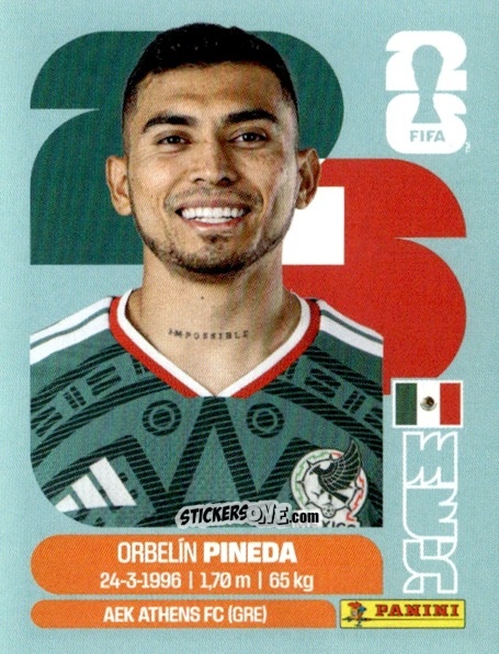 Cromo Orbelin Pineda - Fifa World Cup 2026. Standard Edition n. MEX11 - Panini
