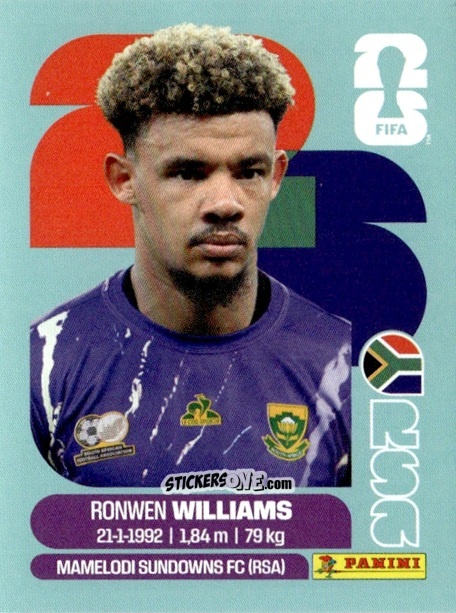 Sticker Ronwen Williams - Fifa World Cup 2026. Standard Edition n. RSA2 - Panini