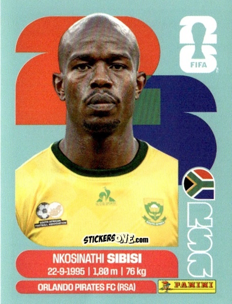 Sticker Nkosinathi Sibisi - Fifa World Cup 2026. Standard Edition n. RSA10 - Panini