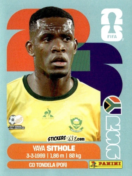 Cromo Yaya Sithole - Fifa World Cup 2026. Standard Edition n. RSA15 - Panini