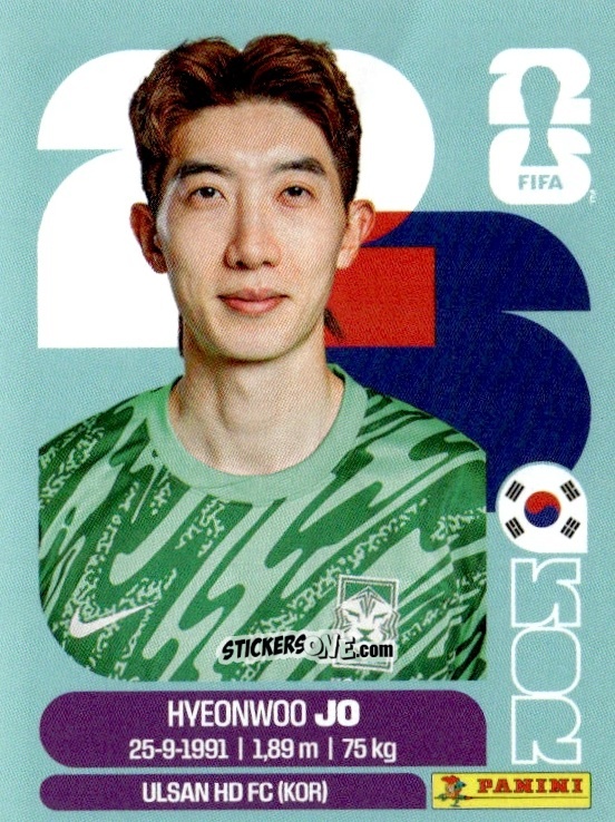 Sticker Hyeon-woo Jo - Fifa World Cup 2026. Standard Edition n. KOR2 - Panini