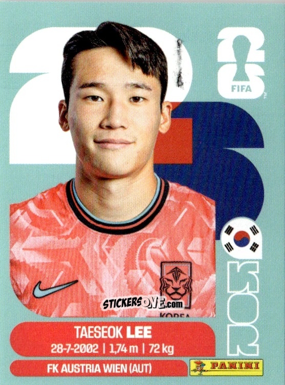 Figurina Tae-seok Lee - Fifa World Cup 2026. Standard Edition n. KOR8 - Panini