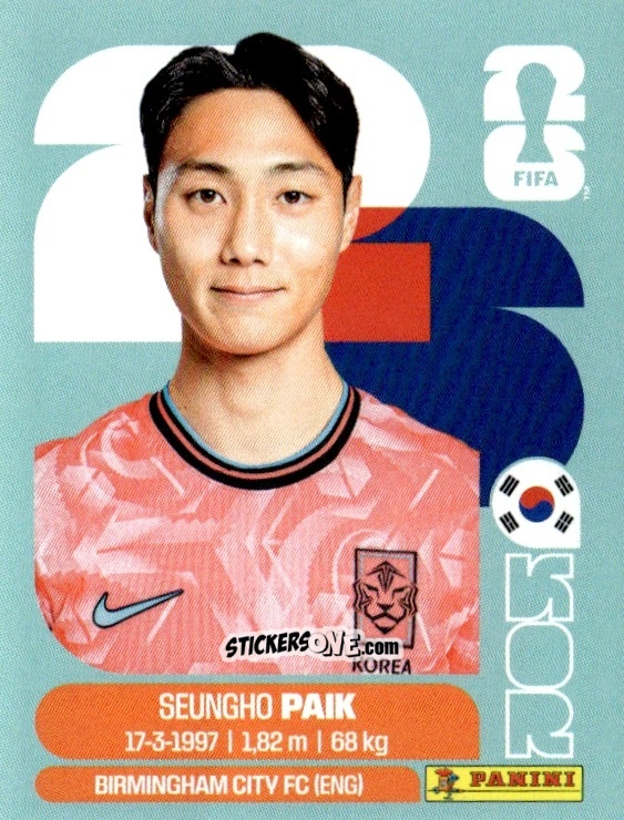 Sticker Seung-ho Paik - Fifa World Cup 2026. Standard Edition n. KOR14 - Panini