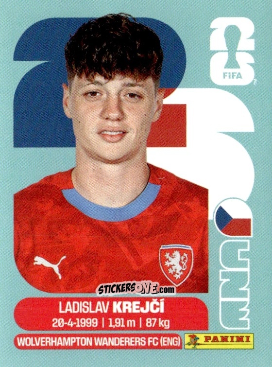 Figurina Ladislav Krejci - Fifa World Cup 2026. Standard Edition n. CZE4 - Panini