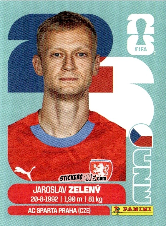 Cromo Jaroslav Zeleny - Fifa World Cup 2026. Standard Edition n. CZE6 - Panini