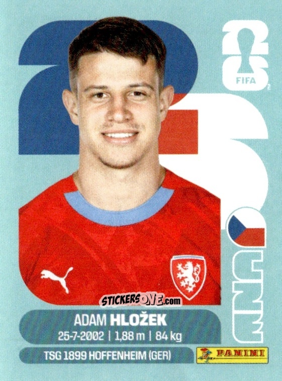 Cromo Adam Hlozek - Fifa World Cup 2026. Standard Edition n. CZE19 - Panini