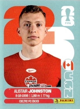 Figurina Alistair Johnston - Fifa World Cup 2026. Standard Edition n. CAN4 - Panini