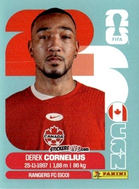 Figurina Derek Cornelius - Fifa World Cup 2026. Standard Edition n. CAN7 - Panini