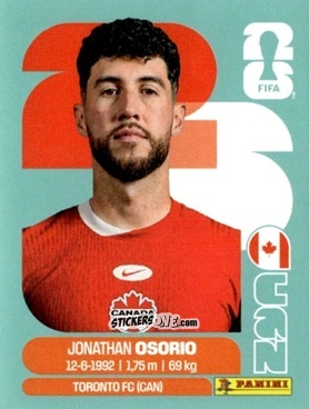 Figurina Jonathan Osorio - Fifa World Cup 2026. Standard Edition n. CAN12 - Panini