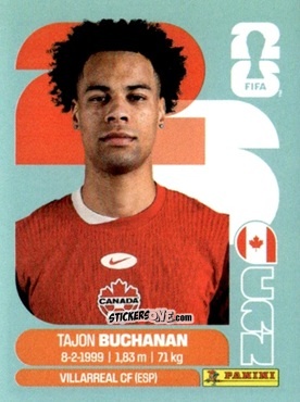 Figurina Tajon Buchanan - Fifa World Cup 2026. Standard Edition n. CAN17 - Panini