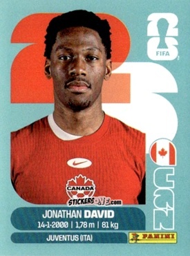 Cromo Jonathan David - Fifa World Cup 2026. Standard Edition n. CAN20 - Panini