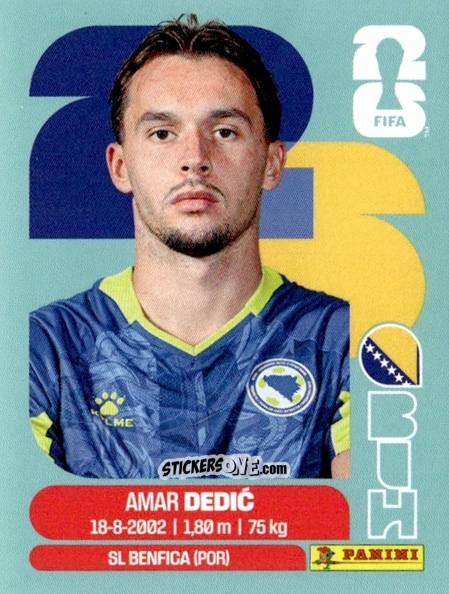 Figurina Amar Dedic - Fifa World Cup 2026. Standard Edition n. BIH3 - Panini