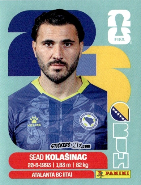 Figurina Sead Kolasinac - Fifa World Cup 2026. Standard Edition n. BIH4 - Panini