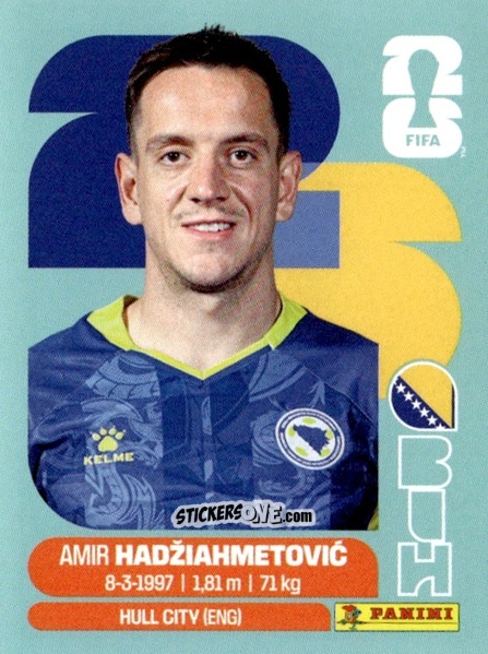 Figurina Amir Hadziahmetovic - Fifa World Cup 2026. Standard Edition n. BIH8 - Panini