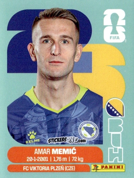 Figurina Amar Memic - Fifa World Cup 2026. Standard Edition n. BIH16 - Panini