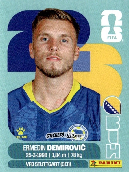 Figurina Ermedin Demirovic - Fifa World Cup 2026. Standard Edition n. BIH17 - Panini