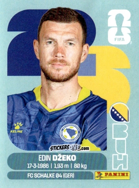 Figurina Edin Dzeko - Fifa World Cup 2026. Standard Edition n. BIH18 - Panini