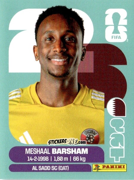 Figurina Meshaal Barsham - Fifa World Cup 2026. Standard Edition n. QAT2 - Panini