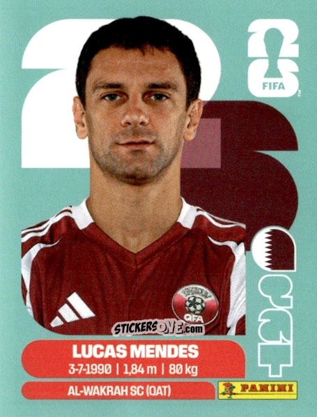 Figurina Lucas Mendes - Fifa World Cup 2026. Standard Edition n. QAT4 - Panini