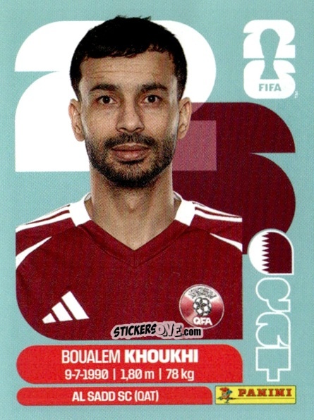 Cromo Boualem Khoukhi - Fifa World Cup 2026. Standard Edition n. QAT6 - Panini