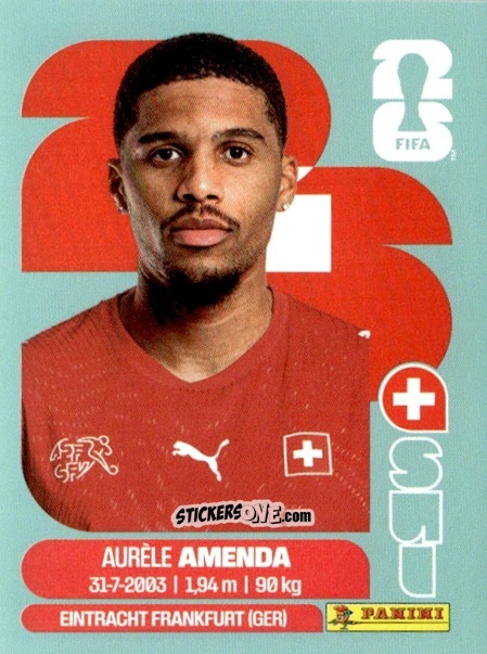 Figurina Aurèle Amenda - Fifa World Cup 2026. Standard Edition n. SUI7 - Panini
