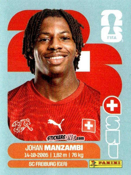 Sticker Johan Manzambi - Fifa World Cup 2026. Standard Edition n. SUI15 - Panini