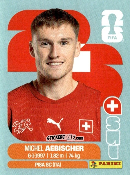 Figurina Michel Aebischer - Fifa World Cup 2026. Standard Edition n. SUI16 - Panini