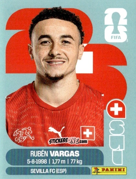 Figurina Ruben Vargas - Fifa World Cup 2026. Standard Edition n. SUI18 - Panini