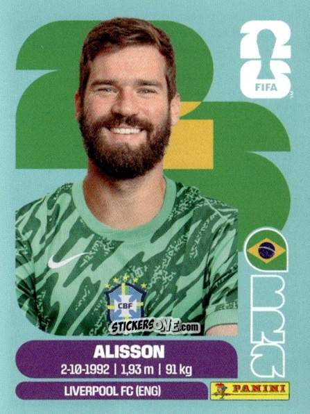 Cromo Alisson - Fifa World Cup 2026. Standard Edition n. BRA2 - Panini