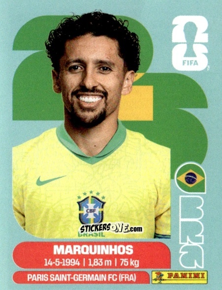 Figurina Marquinhos - Fifa World Cup 2026. Standard Edition n. BRA4 - Panini