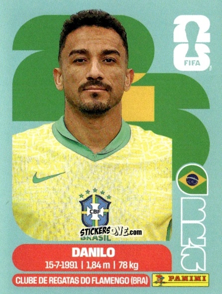 Figurina Danilo - Fifa World Cup 2026. Standard Edition n. BRA7 - Panini