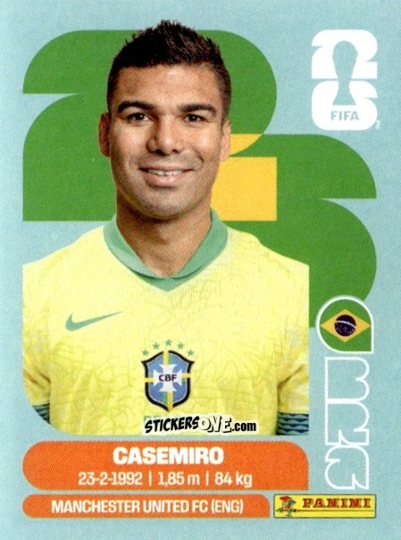 Figurina Casemiro - Fifa World Cup 2026. Standard Edition n. BRA10 - Panini