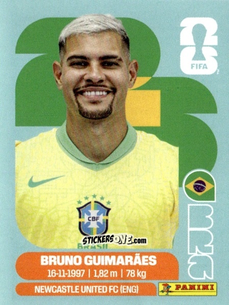 Sticker Bruno Guimarães - Fifa World Cup 2026. Standard Edition n. BRA11 - Panini