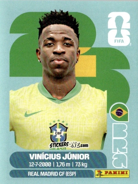 Figurina Vinicius Júnior - Fifa World Cup 2026. Standard Edition n. BRA14 - Panini