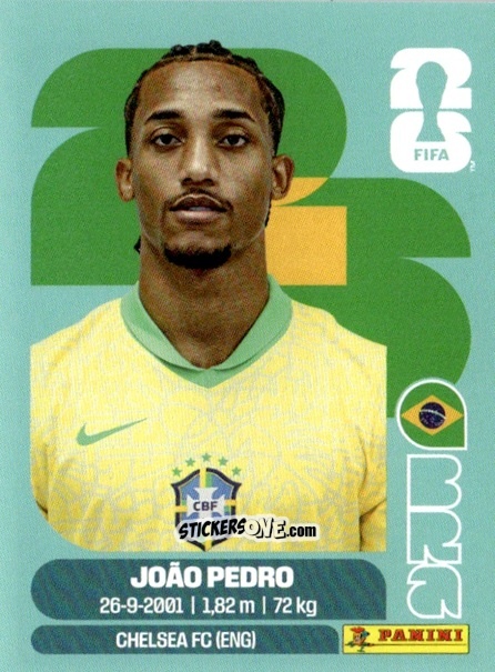 Sticker João Pedro - Fifa World Cup 2026. Standard Edition n. BRA16 - Panini