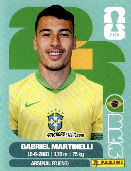 Sticker Gabriel Martinelli - Fifa World Cup 2026. Standard Edition n. BRA18 - Panini