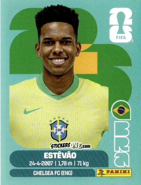 Sticker Estévão - Fifa World Cup 2026. Standard Edition n. BRA20 - Panini