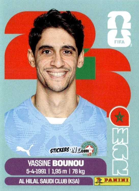 Figurina Yassine Bounou - Fifa World Cup 2026. Standard Edition n. MAR2 - Panini