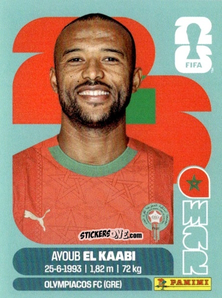 Figurina Ayoub El Kaabi - Fifa World Cup 2026. Standard Edition n. MAR20 - Panini