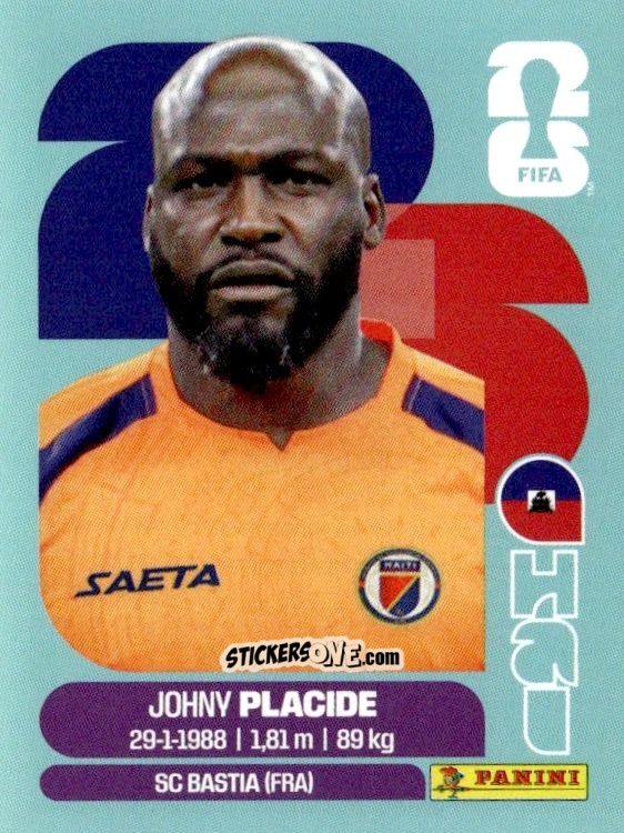 Sticker Johny Placide - Fifa World Cup 2026. Standard Edition n. HAI2 - Panini