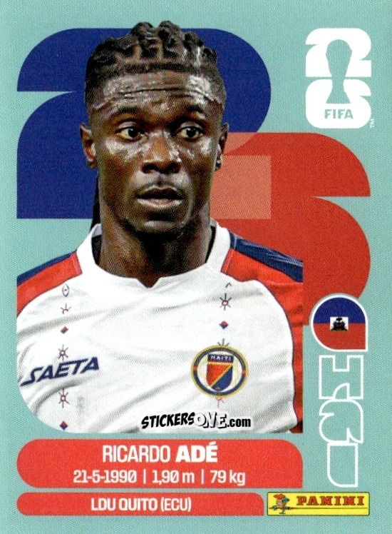 Sticker Ricardo Adé - Fifa World Cup 2026. Standard Edition n. HAI6 - Panini